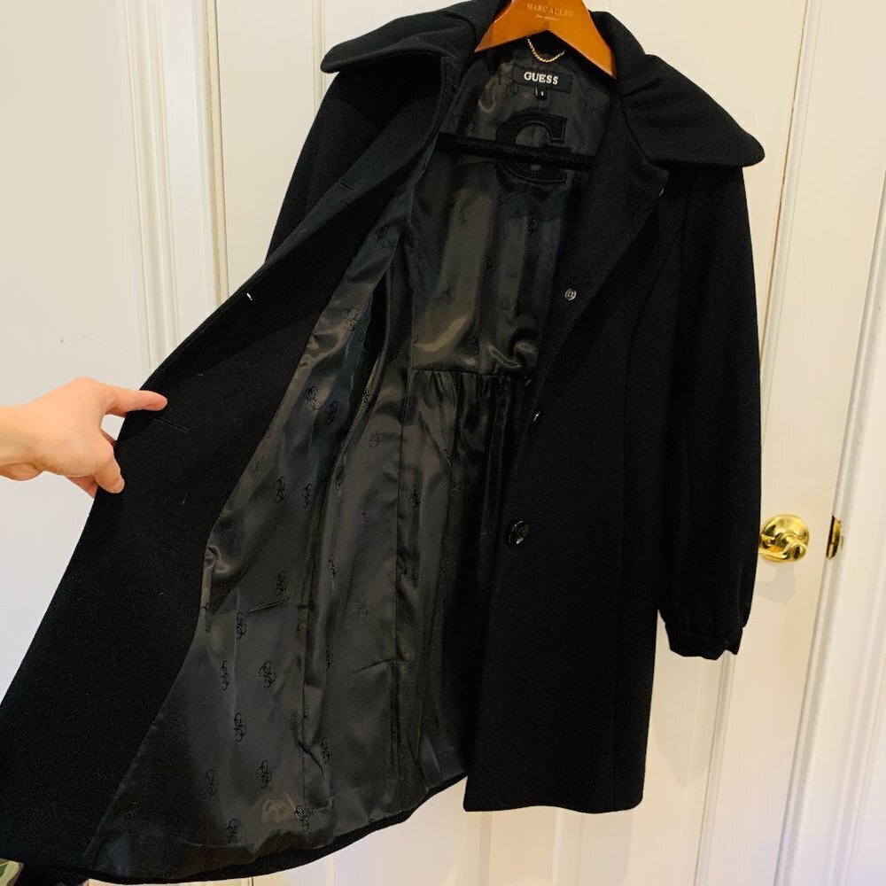 Guess Button-Up Wool Coat Mid Length Button Jacke… - image 4